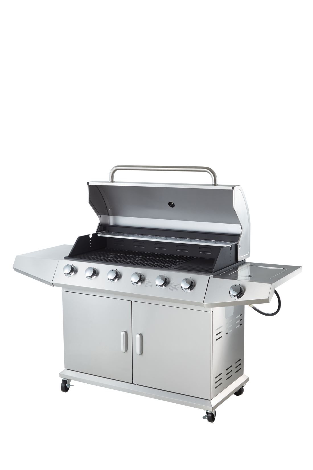 Propane Grill 6 Burner Barbecue Grill Stainless Steel Gas Grill Silver Garden & Outdoor Stainless Steel