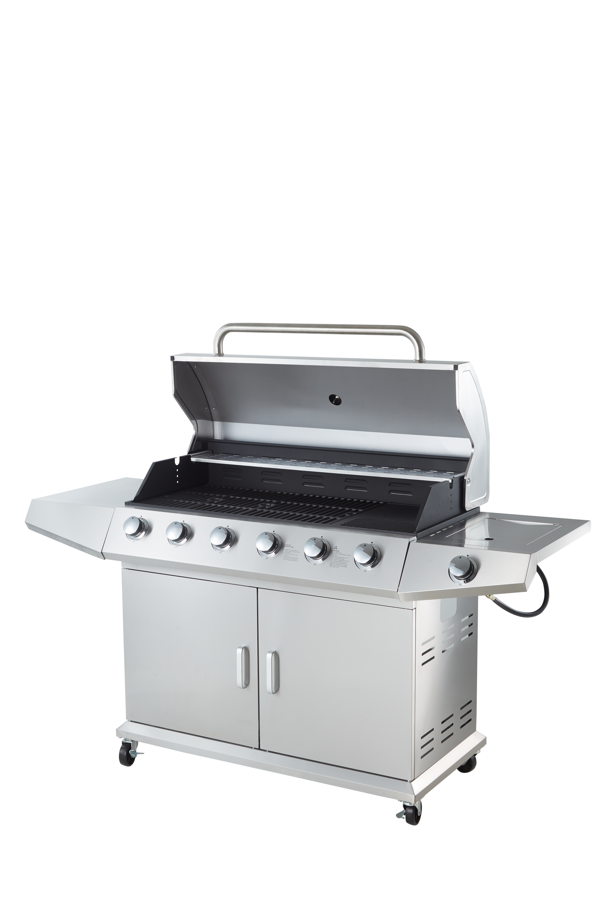 Propane Grill 6 Burner Barbecue Grill Stainless Steel Gas Grill Silver Garden & Outdoor Stainless Steel