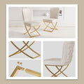 Dining Chair Set Of 4, Beige Velvet Backrest And Golden Metal Legs.For Modern Kitchen Dining Room Chair For Kitchen Living Modern Decorative Leisure Chairs.Office Chairs Y 2009 Beige Foam Velvet