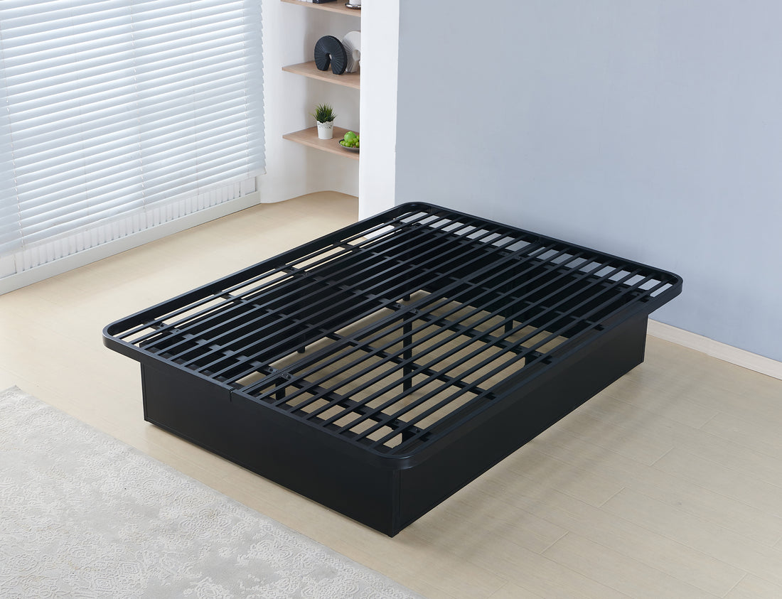Modern Style Heavy Duty Queen Size Platform Bed Frame Made With Metal And16 Inch Height In Black Box Spring Not Required Queen Black Metal Bedroom Modern Bed Frame Metal Metal