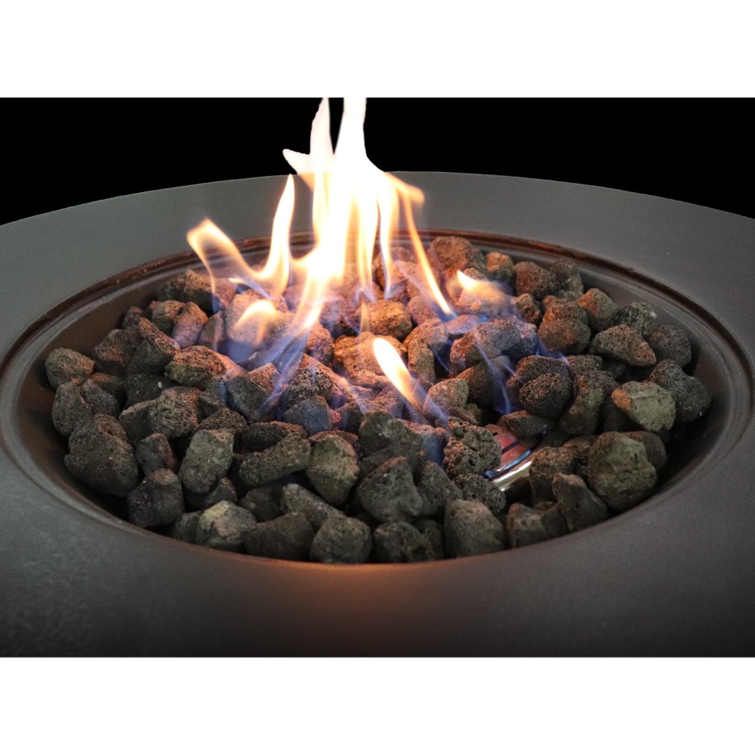 11" H X 30" W Fiber Reinforced Concrete Propane Gas Outdoor Fire Pit Table With Lid Charcoal Garden & Outdoor Modern Stone Concrete