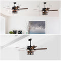 52'' Plywood Blades Ceiling Fan With Remote Control For The Living Room ,Bed Room Matte Black American Design,American Traditional,Farmhouse,Rustic,Vintage Plywood Iron