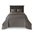 Reversible Bedspread Set Dark Grey Full Dark Grey Cotton