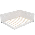 Upholstered Full Size Platform Bed With Usb Ports, Beige Full Beige Linen