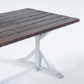 Cassia Farmhouse Dining Table Dark Brown White Acacia Wood