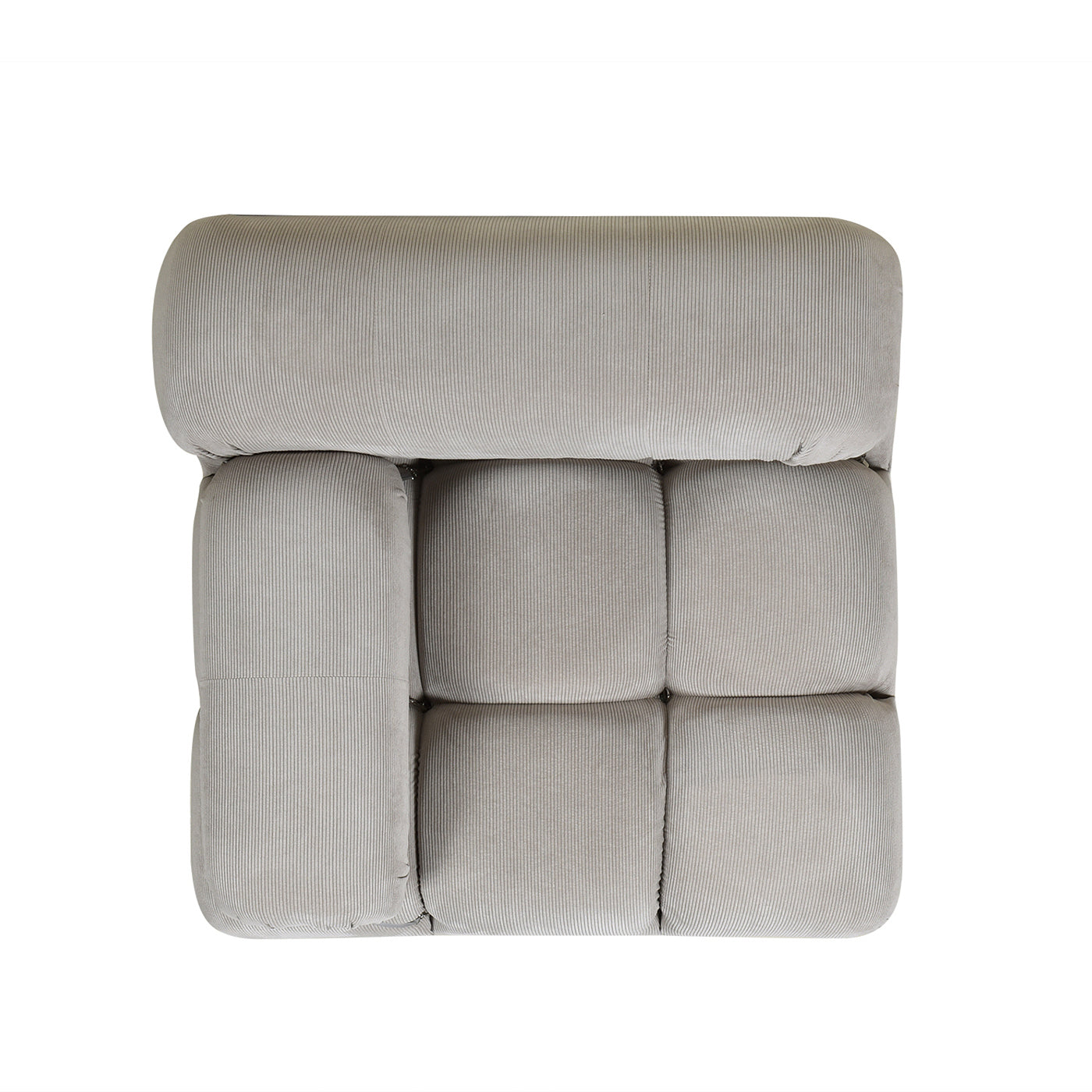 Marcel 36" Bubble Modular Modern Lounge Arm Chair, Pebble Gray Corduroy Gray Foam Corduroy