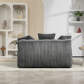 Coolmore Corduroy Lazy Sofa With 3 Back Pillows,Comfy Sofa Deep Seat Couch For Living Room,Club Dark Gray Dark Gray Primary Living Space Foam Corduroy 1 Seat