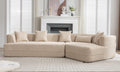 And Upgraded Extended Edition Modular Sofamodern Minimalist Style Sofa, Upholsteredfree Combination, Round Fiber Fabric, Anti Wrinkle Fabric,Dimension Extension,Brown Light Brown Polyester Primary Living Space Medium Soft Tight Back Modern Flared Arms