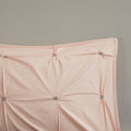 3 Piece Elastic Embroidered Cotton Duvet Cover Set King Pink Cotton
