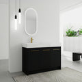 48 Inch Freestanding Bathroom Vanity With Resin Sink, With Soft Closing Door, Kd Package Black Chestnut Bathroom Modern Plywood