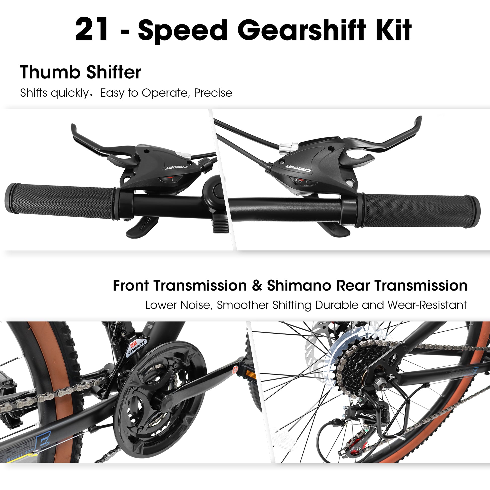 A27301 Ecarpat Mountain Bike 27.5 Inch Wheels, 21 Speed Mens Womens Trail Commuter City Mountain Bike,High Carbon Steel Frame Disc Brakes Thumb Shifter Front Fork Bicycles Cycling Black Blue Without Durable Garden & Outdoor Classic Multifunctional