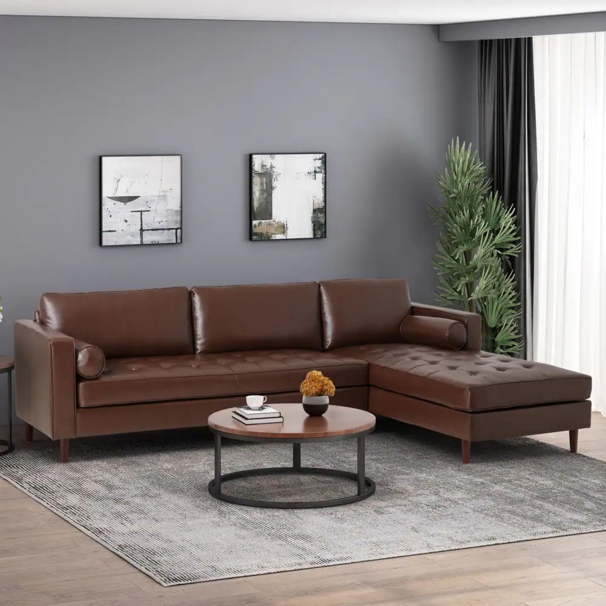 Modern Minimalist L Shape Couch With Chaise, Seater Modular S