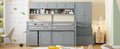 Full Size Wooden Loft Bed Big Storage With Under Bed Desk, With Drawers, With Shelves, Gray Full Gray Plywood
