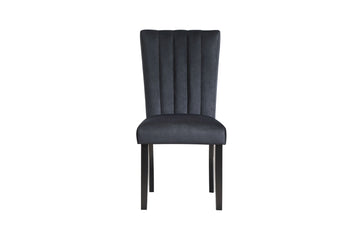 Vhong Fabric Black Dining Chair Black Rubber Wood