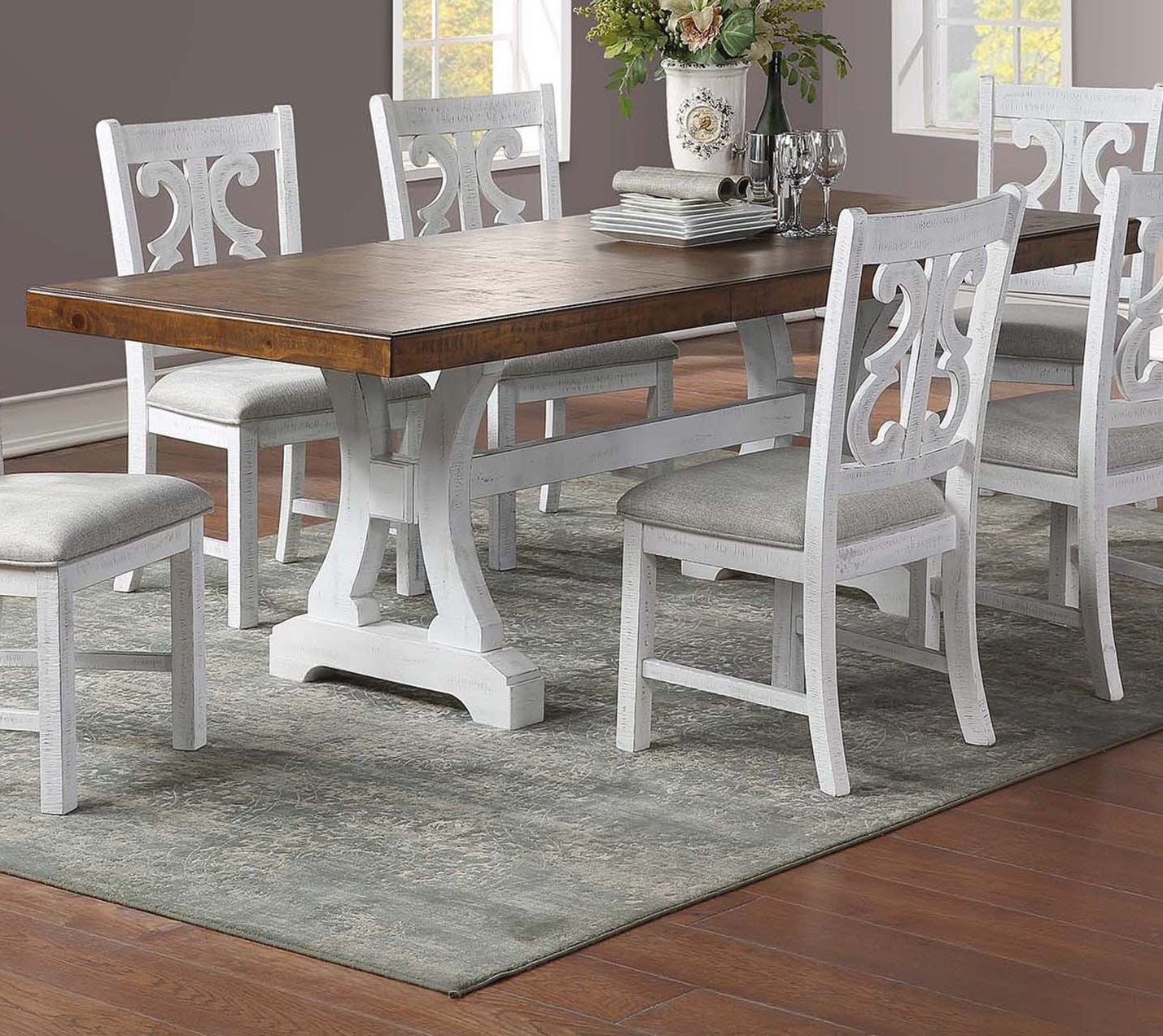 Formal White Dining Room Wooden 1Pc Rectangle Dining Table W Leaf Elegant Design Furniture White Seats 6 White Dining Room Classic,Contemporary,Traditional Rubberwood Rectangular Rubber Wood,Solid