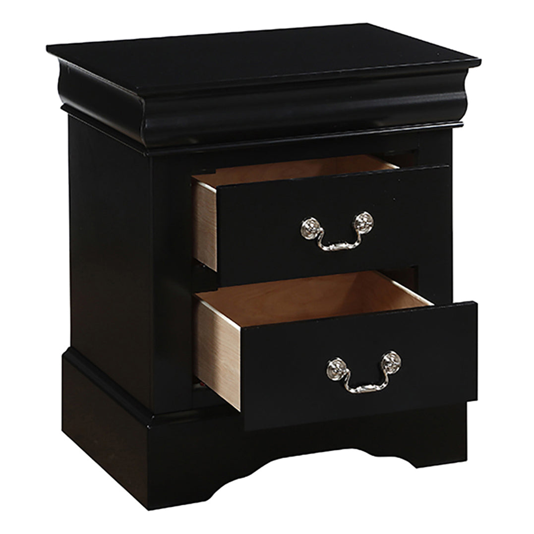 Black 2 Drawer Nightstand Black 2 Drawers Bedroom Rectangle Drawers Pine Wood