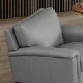 Westcott Leather Chair Silver Grey Memory Foam Genuine Leather