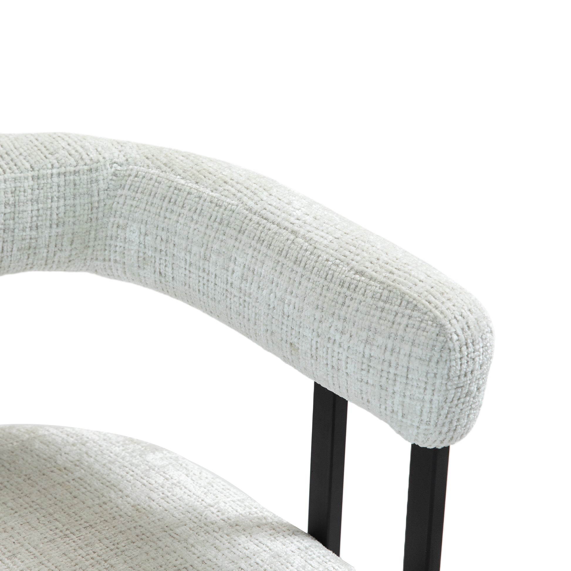 Coolmore Bar Stools Set Of 2, Modern Bar Stool With Back, Black Metal Frames, Upholstered Bar Stools For Kitchen Island, Pub, Club Beige Chenille Beige Dining Room Foam Chenille