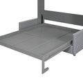 Queen Size Murphy Bed Wall Bed With Cushion,Gray Queen Gray Mdf Lvl