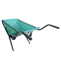 Collapsible Wheelbarrow 176 Lbs Folding Yard Garden Wheelbarrow Foldable Lightweight Gardening Heavy Duty Oxford Cloth Green Lawn Cart For Grass, Leaf, Garden Supplies, 10