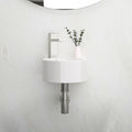 13X10.44 Inch White Ceramic Rectangle Wall Mount Bathroom Sink With Single Faucet Hole White Ceramic