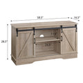 Oak Tv Stand With 2 Sliding Barn Doors Oak Primary Living Space 60 69 Inches Rustic Wood Metal