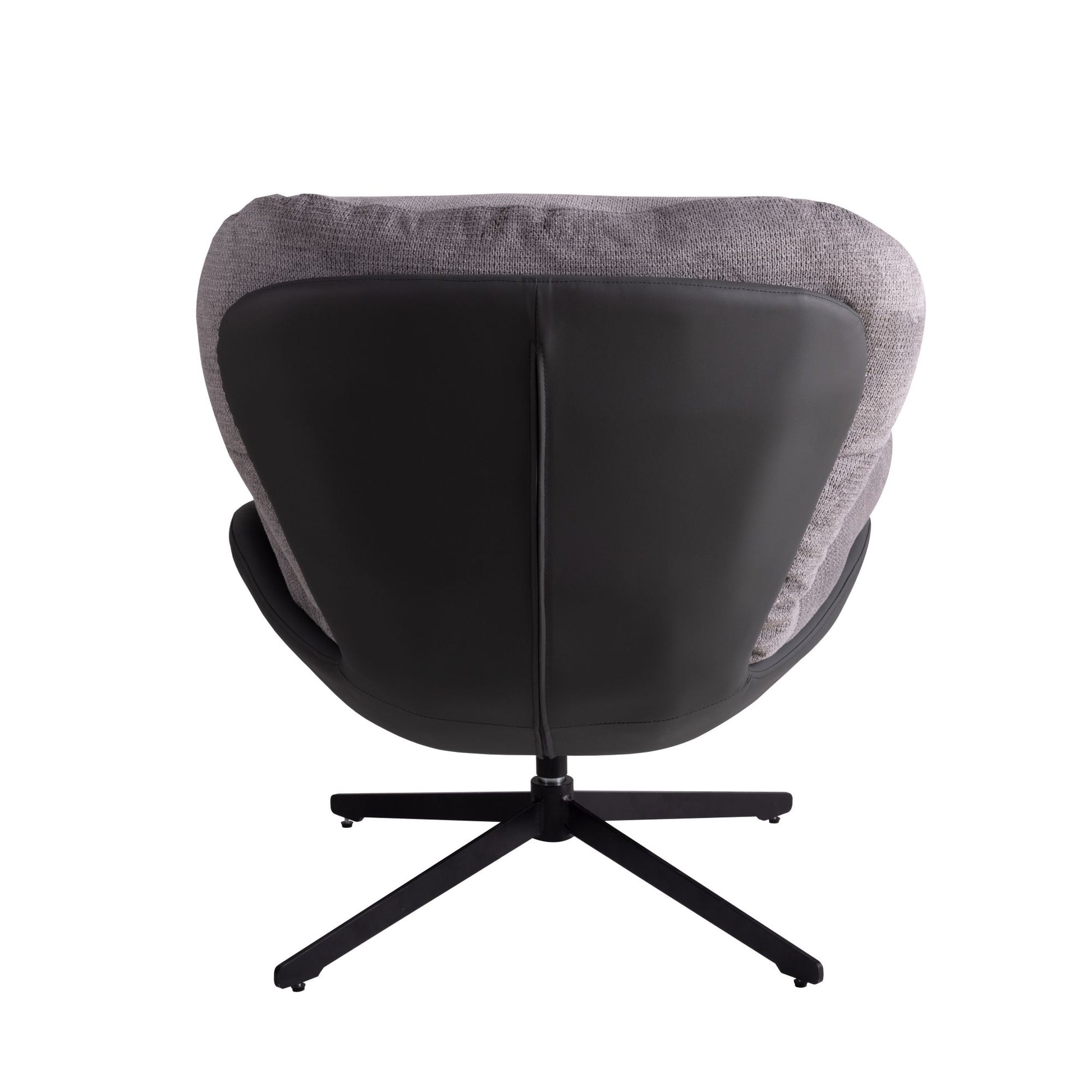 360 Swivel Accent Chair, Modern Chenille Lounge Chair With Faux Leather And Black Metal Base Frame, Comfortable Reading Chair For Small Spaces, Living Room, Bedroom, Reading Corner, Office,Light Gray Black,Light Gray Brown Primary Living Space Art