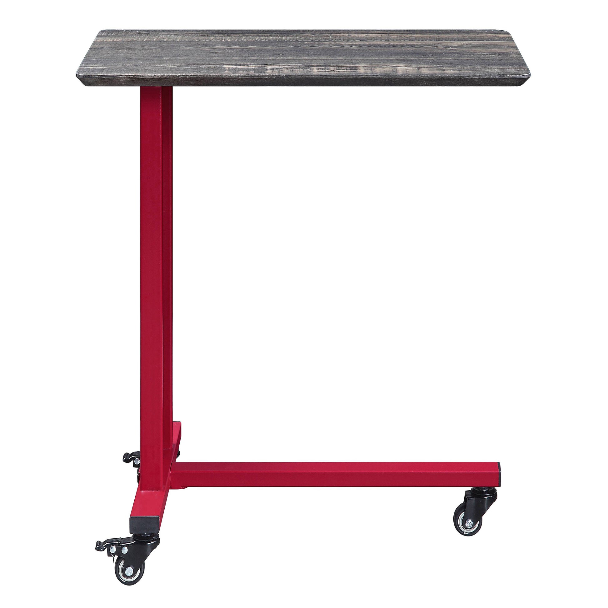 Red Accent Table And Wall Shelf Set Red Primary Living Space Contemporary Rectangular Wood Metal