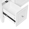 30 Inch Bathroom Vanity Cabinet With Ceramic Basin, Double Layer Drawer, Deep Drawer And Adjustable Shelf White Bathroom Solid Wood Mdf