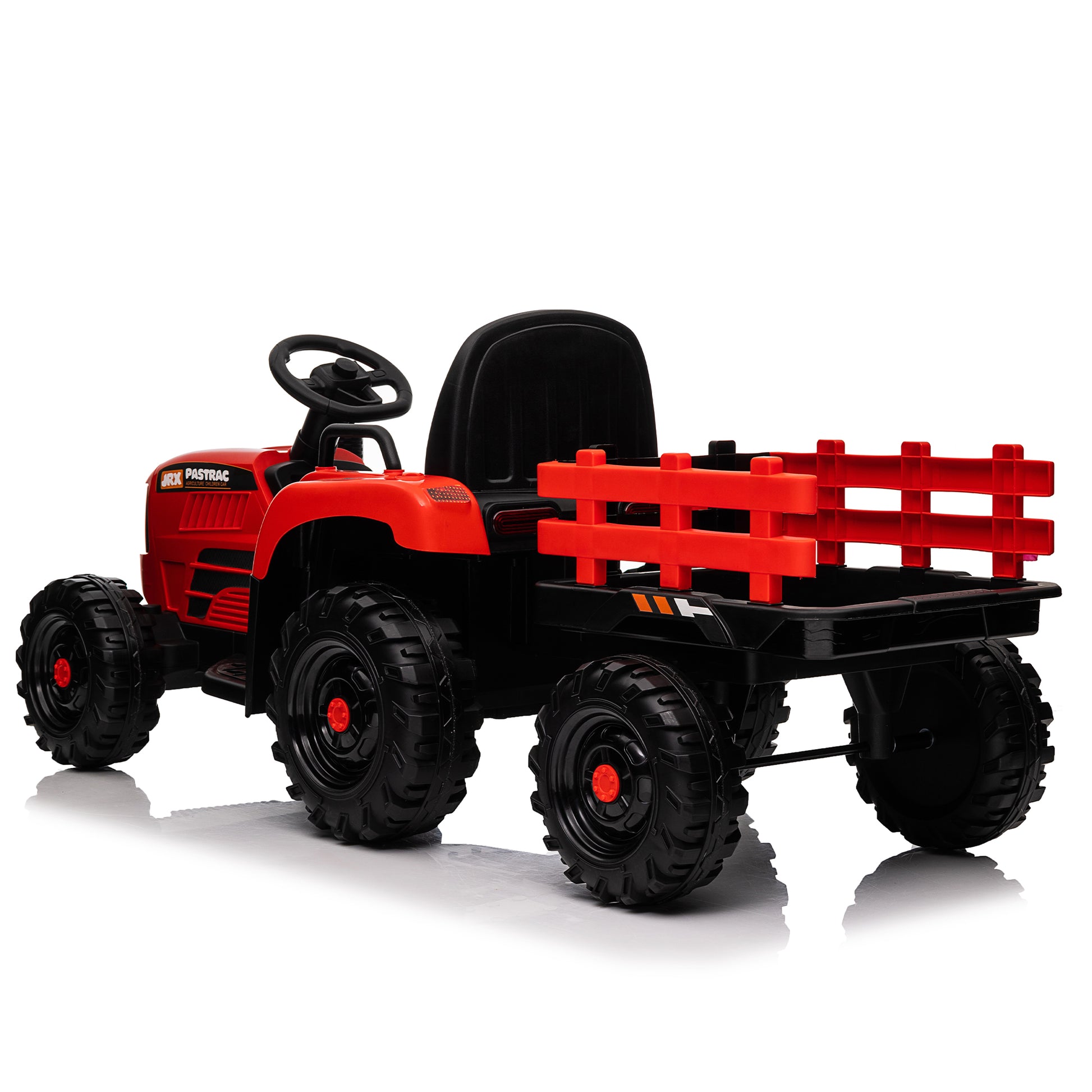 Ride On Tractor With Trailer,24V 400W Powered Electric Tractor Toy W Remote Control,Electric Car For Kids,Three Speed Adjustable,Power Display, Usb,Mp3 ,Bluetooth,Led Light,Two Point Safety Belt. Red 50 99 Lbs Polypropylene