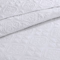 3 Piece Reversible Bedspread Set White King Cal King King White Polyester
