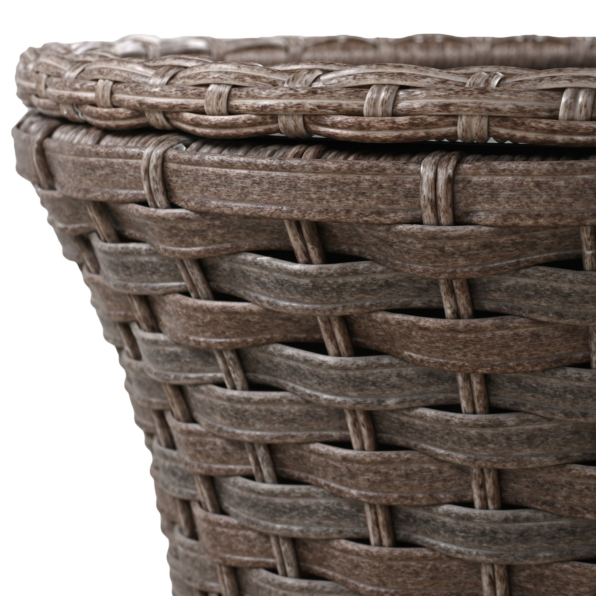 K&K 5 Pieces Outdoor Patio Furniture Set With Pet House Cool Bar And Retractable Side Tray, Rattan Wicker Patio Swivel Rocking Chairs Set Of 2 With Ottomans For Backyard, Porch, Balcony, Beige Yes Rocker & Glider Brown Beige Seats 2 Weather Resistant