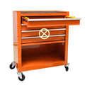 4 Drawers Multifunctional Tool Cart With Wheels Orange Orange Steel