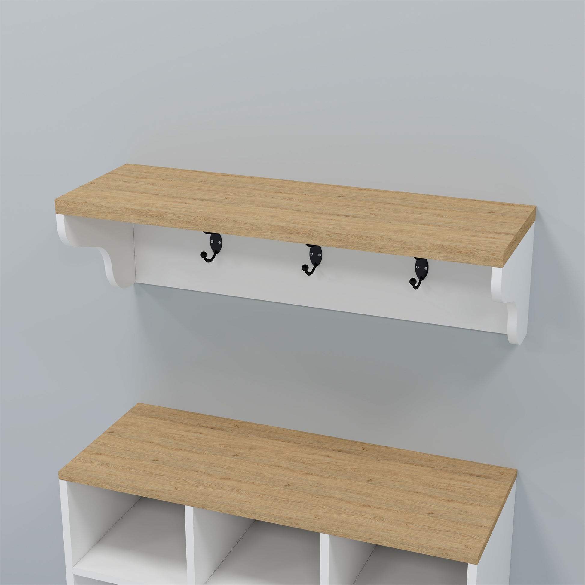 Hall Tree Shoe Bench With Storage, 4 In 1 Coat Rack Set White Bedroom Wood