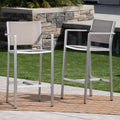 Aluminium Bar Stool With Outdoor Mesh Silver Aluminium