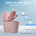 1.1 1.60 Gpf Dual Flush One Piece Toilet, Water Saving Elongated Comfort Height Floor Mounted, Soft Close 1000 Gram Map Flushing Score Toilet, Rose 23T01 Rs Rose Ceramic