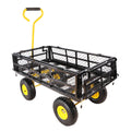 Wagon Cart Garden Cart Trucks Make It Easier To Transport Firewood Yellow Black Black Garden & Outdoor Metal