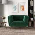Addison Lounge Chair Dark Green Velvet Dark Green,Wood Brown Velvet Wood Tufted Back Walnut Solid Wood,Velvet