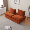 Mid Century Modern 3 Seater Sofa Couch For Living Room Modular Sectional Armless Sofa, Ultra Soft Chenille Fabric, Sturdy Frame, Comfortable And Stylish Furniture Orange Foam Chenille 3 Seat