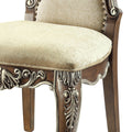 Beige And Antique Oak Side Chair With Trim Set Of 2 Solid Oak Dining Room Side Chair Solid Back Set Of 2 Wood Fabric