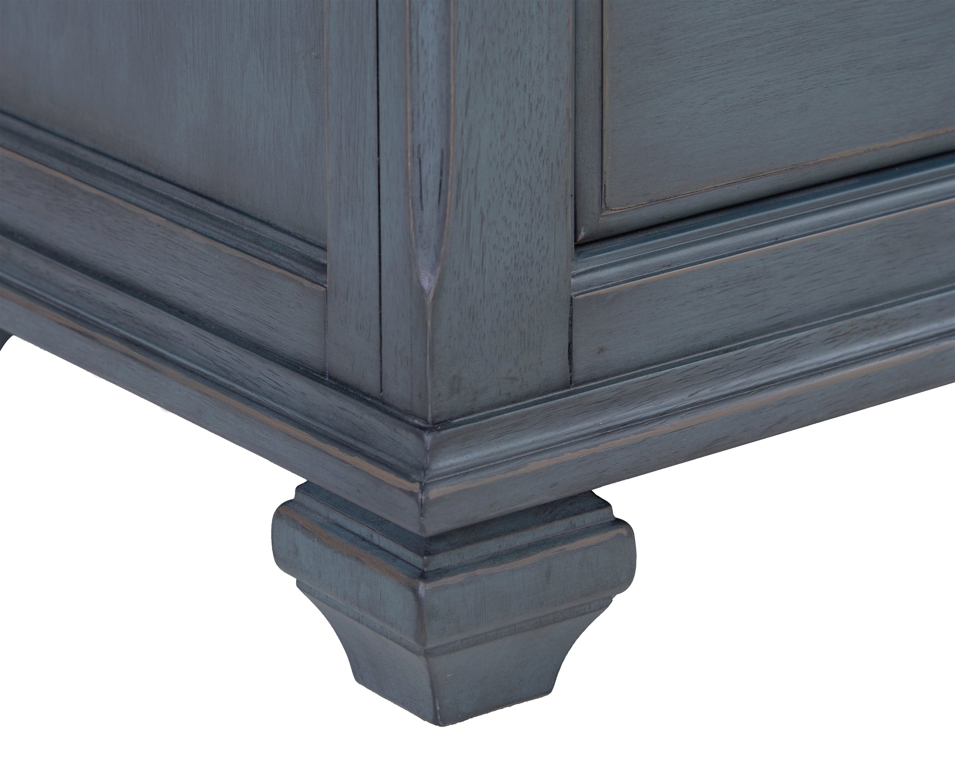 Americana Dresser, No Assembly Required, Corduroy Blue Finish Blue Rubberwood Rubber Wood