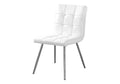 Dining Chair, Set Of 2, Side, Upholstered, Kitchen, Dining Room, White Leather Look, Chrome Metal, Contemporary, Modern White Foam Faux Leather