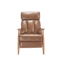 Coolmore Wood Frame Armchair, Modern Accent Chair Lounge Chair For Living Room Light Brown Pu Leather