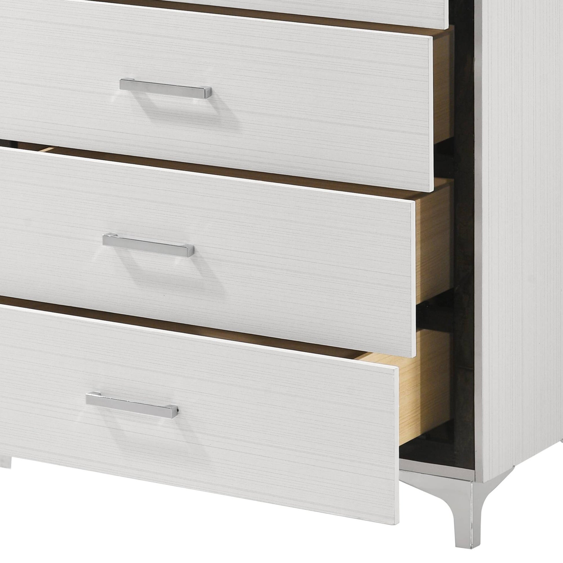 White 5 Drawer Chest With Metal Legs White Bedroom Wood Metal