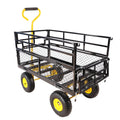 Wagon Cart Garden Cart Trucks Make It Easier To Transport Firewood Yellow Black Black Garden & Outdoor Metal