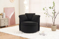 029 Teddy Fabric Swivel And Storage Chair With Back Cushion For Living Room,Black Black Primary Living Space Modern Foam Teddy