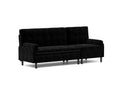 Black Corduroy Sectional Sofa: Convertible 3 Seaters Sofa, L Shaped Sofa, And Bed Black Velvet Metal Primary Living Space Medium Soft Loose Back Pillow Top Arms Foam Fabric Metal 3 Seat