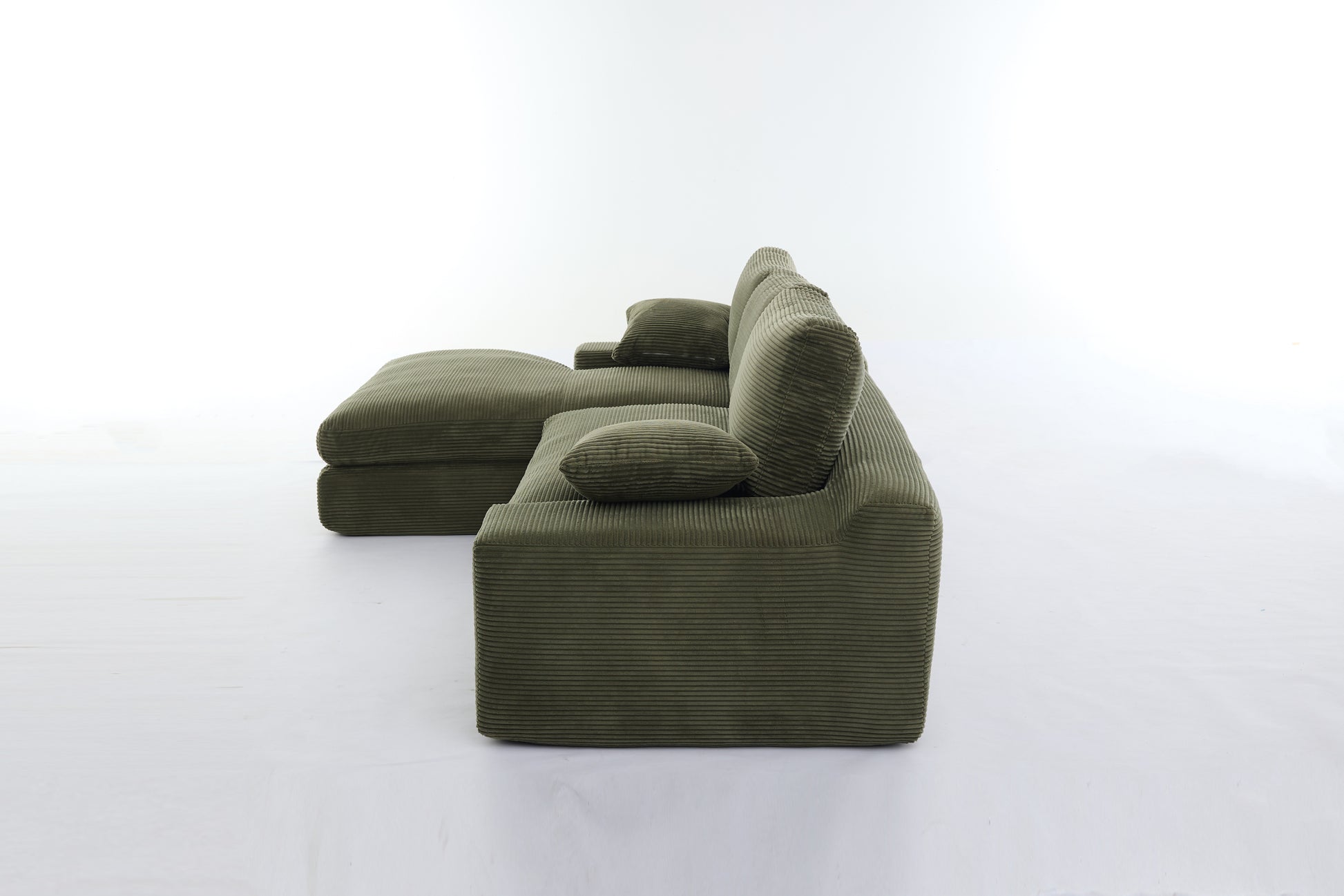 99*69" Modular Sectional Living Room Sofa Set, Modern Minimalist Style Couch, Upholstered Sleeper Sofa For Living Room, Bedroom, 2 Pc Free Combination, Installation Free Sofa, L Shape, Army Green Army Green Primary Living Space Soft Minimalist,Modern