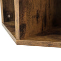 47.24'' Hexagonal Coffee Table Side Table Nightstand Antique Wood 2Pcs Antique Brown Mdf
