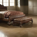 Polyurethane Wood Bench, Antiqued Brown Brown Wood